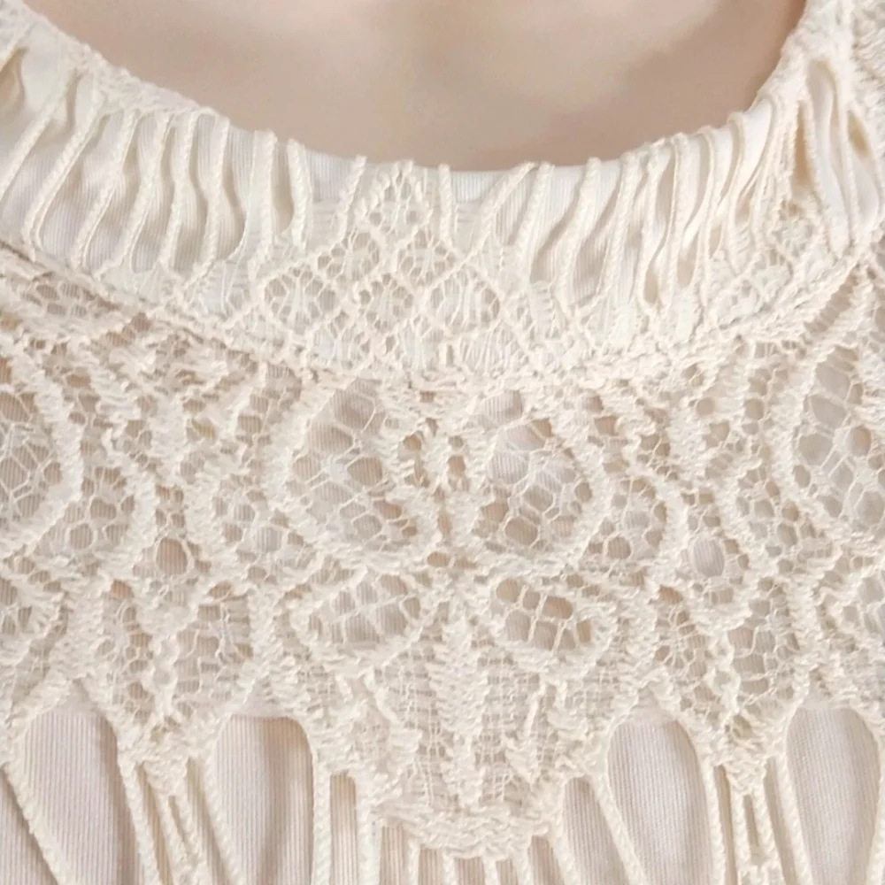 🔵BOGO FREE🔵 Pinky Lace Dress Creme Color Sleeveless Juniors Sz XL - Picture 4 of 6